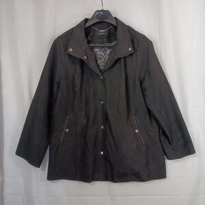 Dennis Basso Jacket Women's Size XL Black Multicolor Paisley Lining And Trim